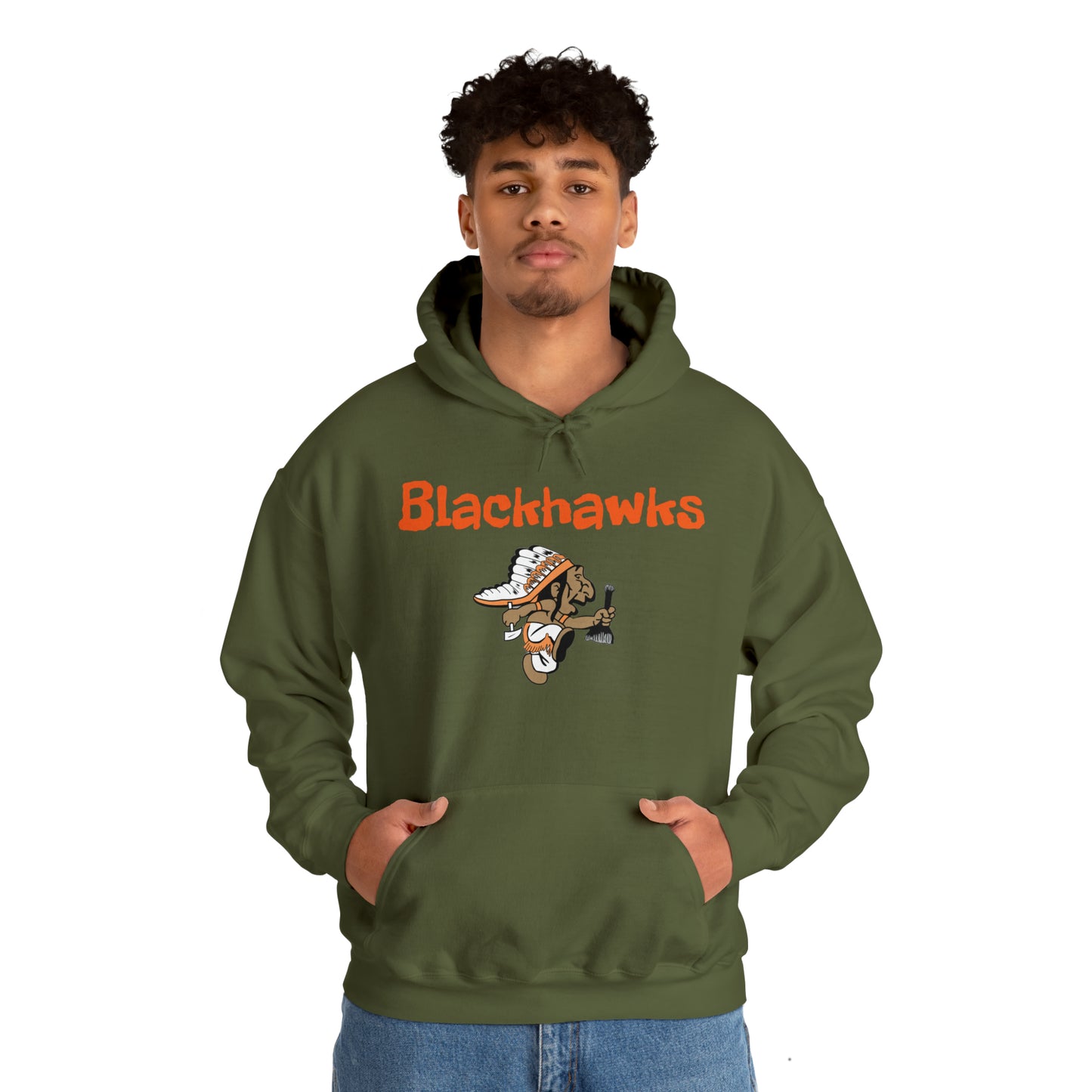 Grafton Blackhawk Throwback Unisex Heavy Blend™ Hooded Sweatshirt  Wisconsin