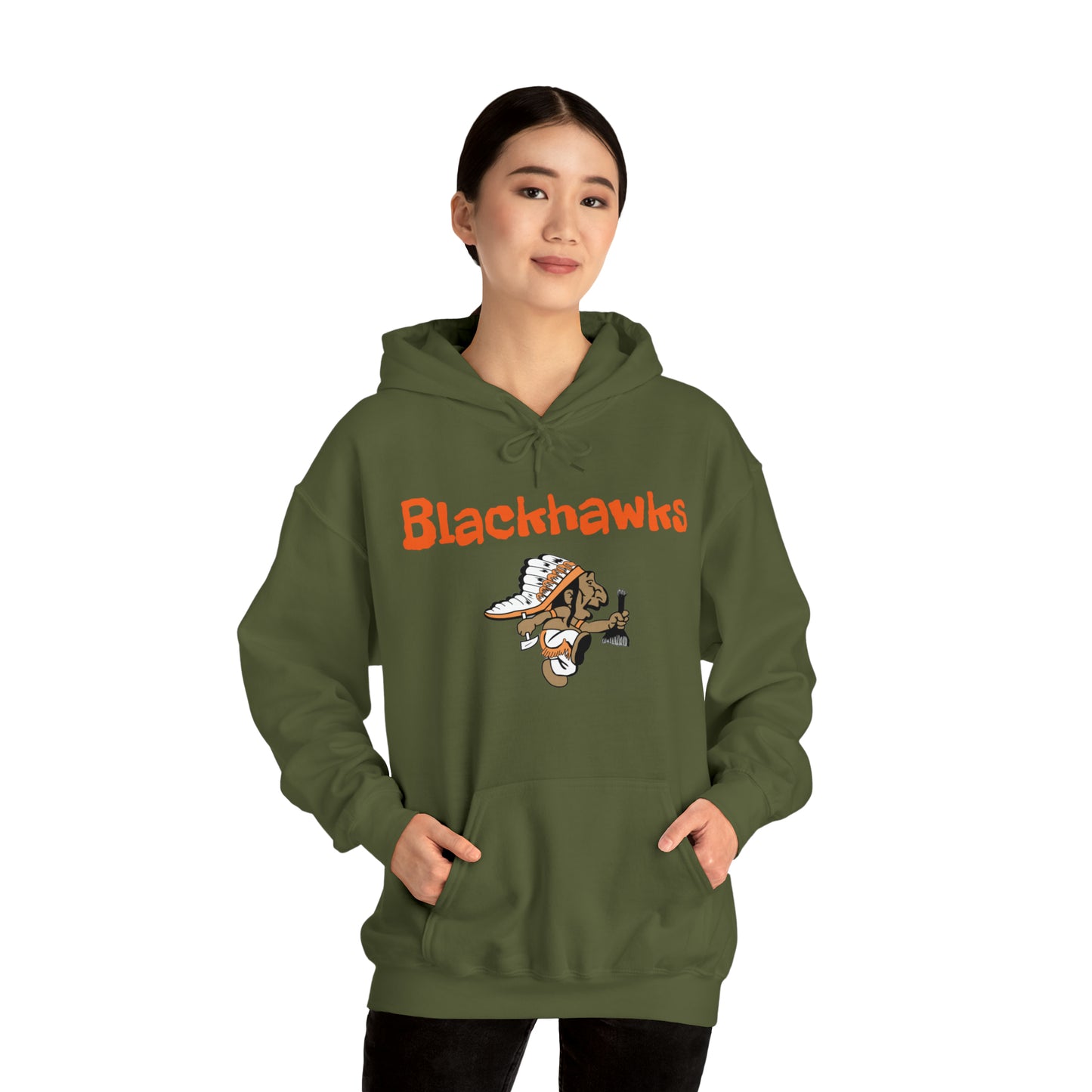 Grafton Blackhawk Throwback Unisex Heavy Blend™ Hooded Sweatshirt  Wisconsin