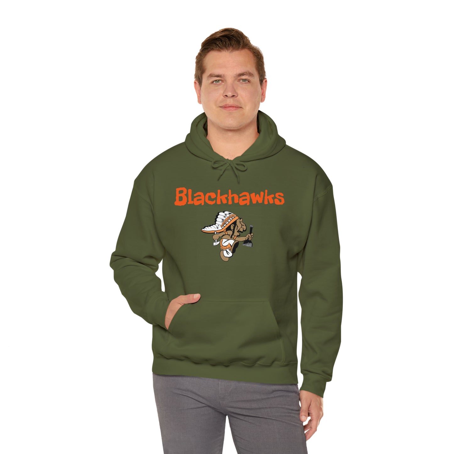 Grafton Blackhawk Throwback Unisex Heavy Blend™ Hooded Sweatshirt  Wisconsin