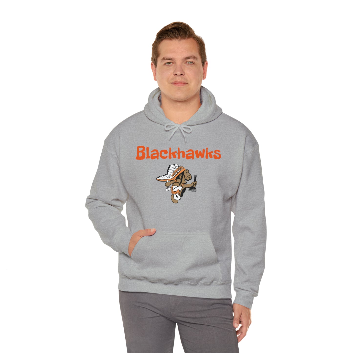 Grafton Blackhawk Throwback Unisex Heavy Blend™ Hooded Sweatshirt  Wisconsin